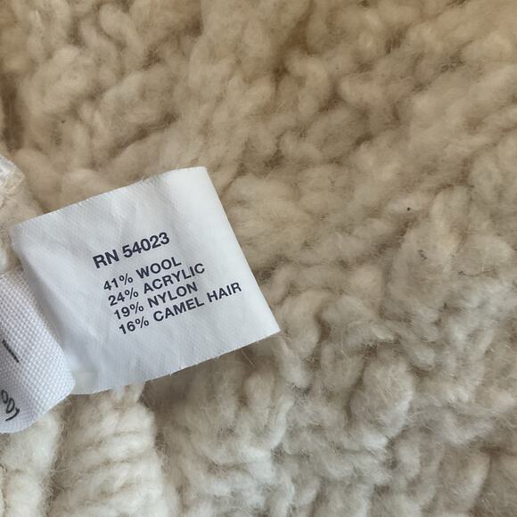 GAP Y2K Wool Camel Hair Cable Knit Button Turtleneck Sweater Women’s S Vintage - Picture 6 of 8